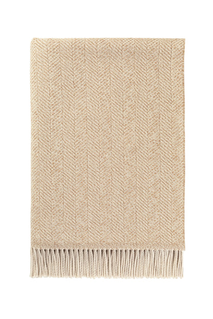 2025 Johnstons of Elgin Interiors Collection Natural Texture Herringbone Merino Throw on a white background  WD001221RU7455ONE