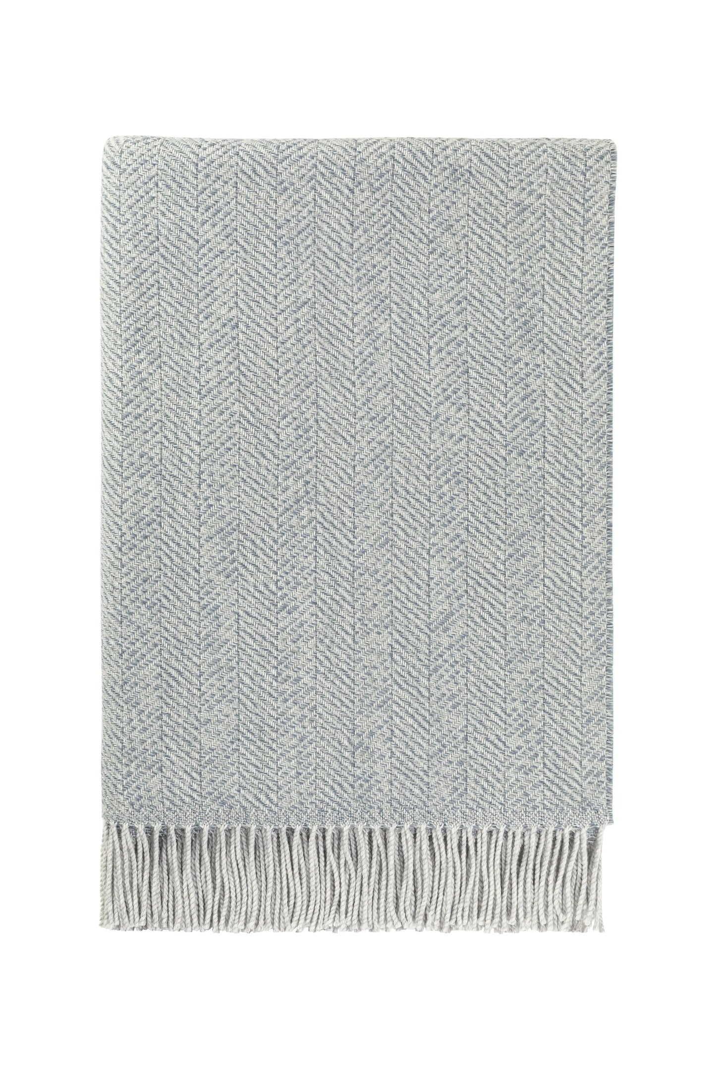 2025 Johnstons of Elgin Interiors Collection Grey Texture Herringbone Merino Throw on a white background  WD001221RU7456ONE