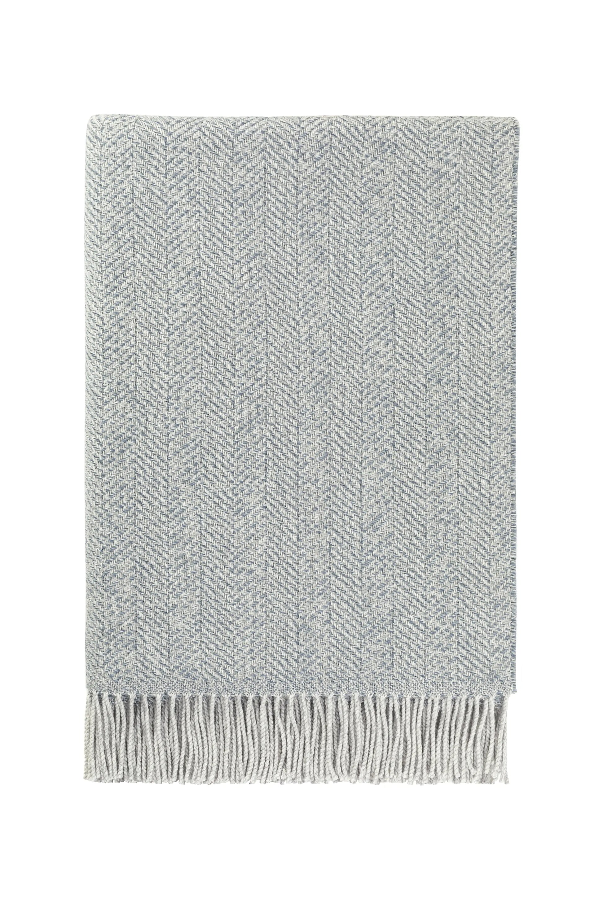 2025 Johnstons of Elgin Interiors Collection Grey Texture Herringbone Merino Throw on a white background  WD001221RU7456ONE