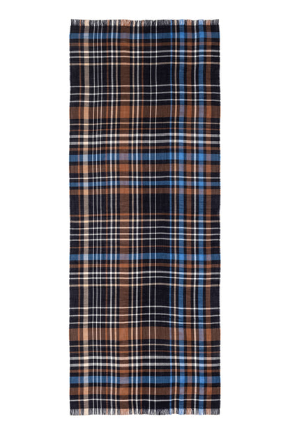 Irregular Check Lightweight Merino Scarf