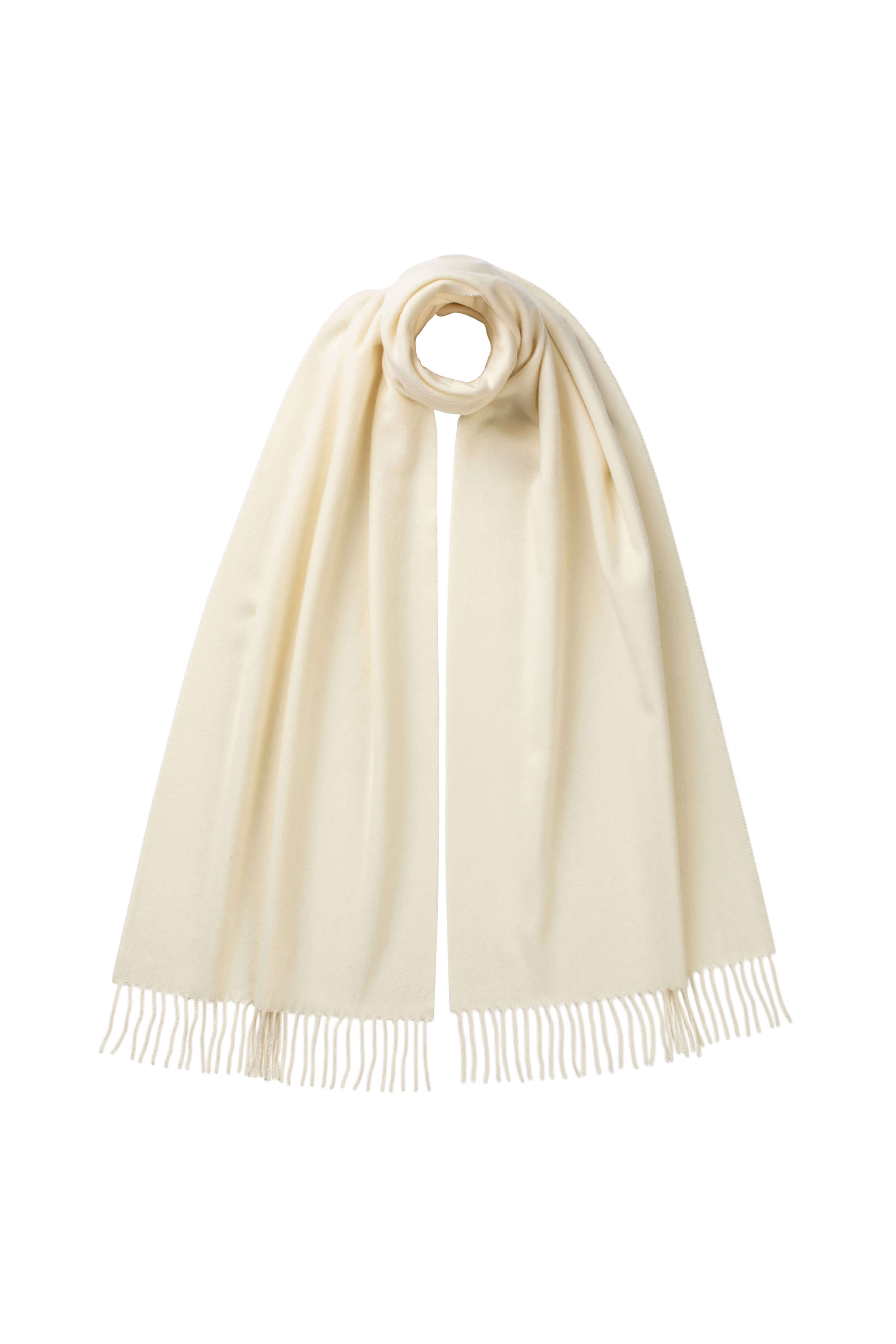 Unisex Merino Wool Scarf in White – Johnstons of Elgin