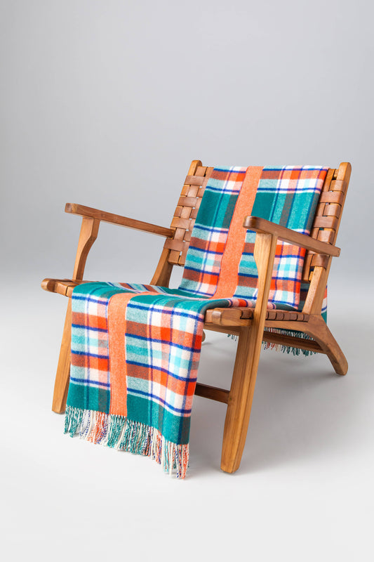 Johnstons of Elgin 2024 Blanket Collection Check & Herringbone Vibrant Double Face Lambswool Throw WD000021RU7465ONE