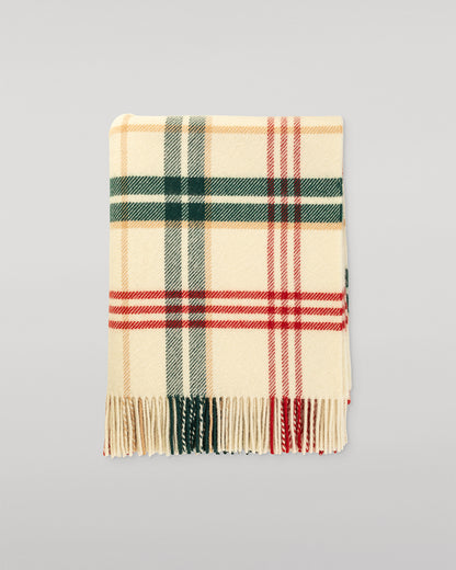 Johnstons of Elgin Lambswool Christmas Blanket in White Limited Edition WD000583RU7723ONE