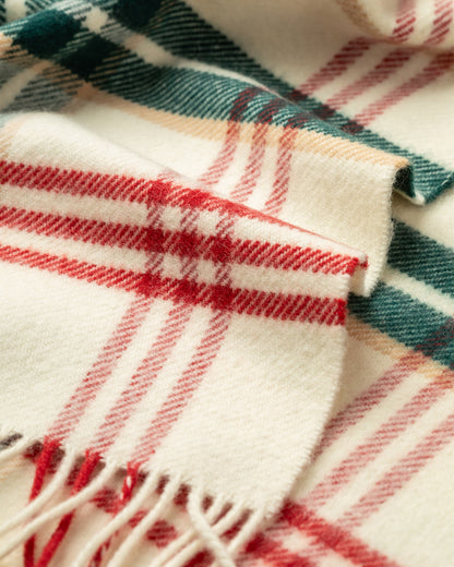 Johnstons of Elgin Lambswool Christmas Blanket in White Limited Edition WD000583RU7723ONE