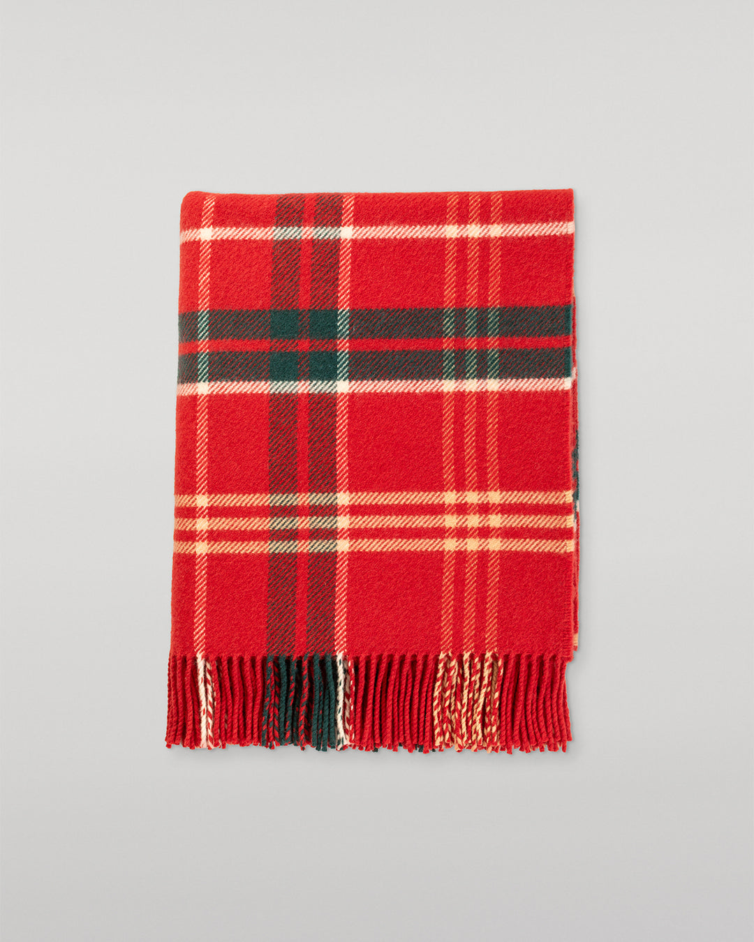 Johnstons of Elgin Lambswool Christmas Blanket in Red Limited Edition WD000583RU7724ONE