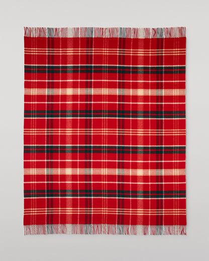 Johnstons of Elgin Lambswool Christmas Blanket in Red Limited Edition WD000583RU7724ONE