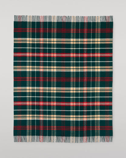 Johnstons of Elgin Lambswool Christmas Blanket in Green Limited Edition WD000583RU7725ONE