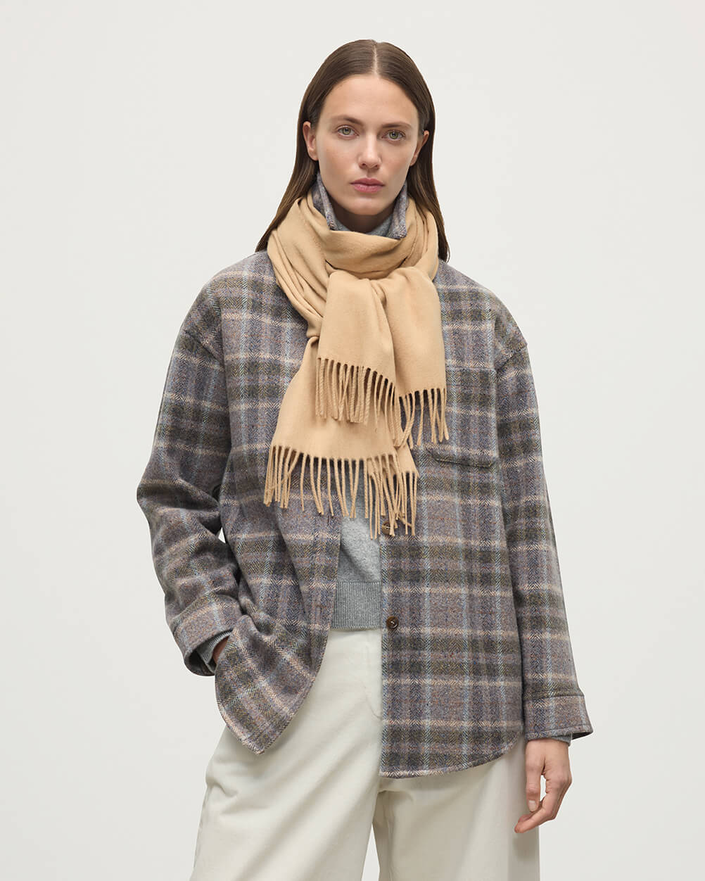 Camel Merino Wool Scarf | Wool Accessories | Johnstons of Elgin