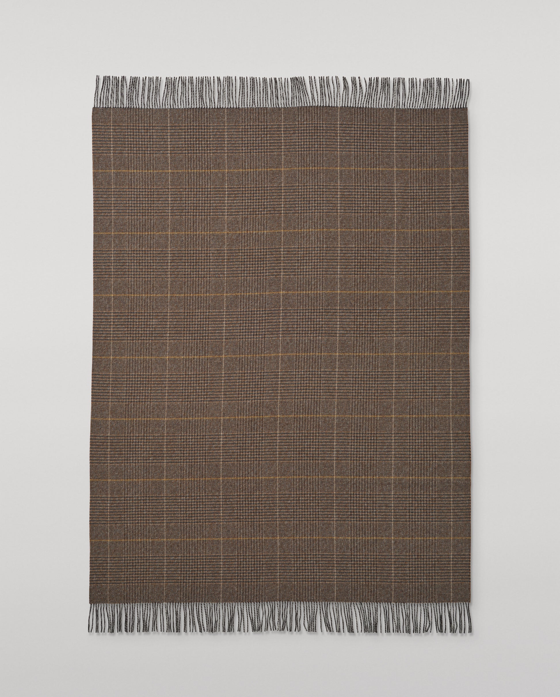 Johnstons of Elgin 100% Wool Tweed Throw in Brown Urquhart Check WDC01930RU7774ONE