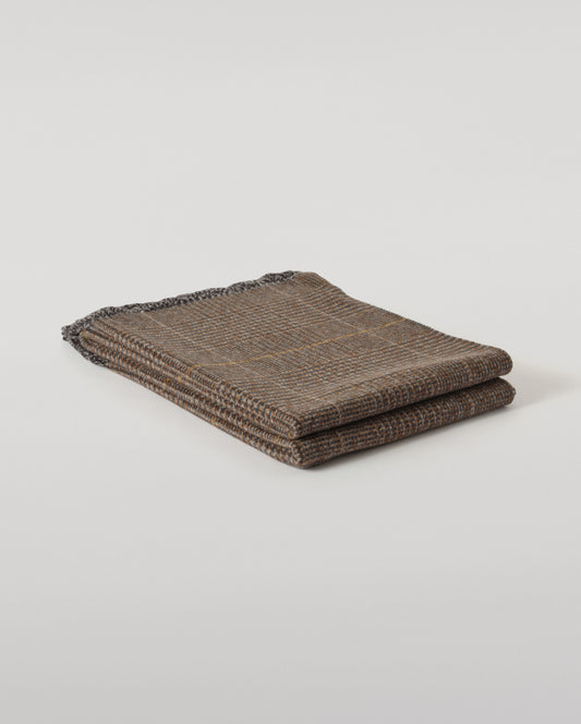 Johnstons of Elgin 100% Wool Tweed Throw in Brown Urquhart Check WDC01930RU7774ONE