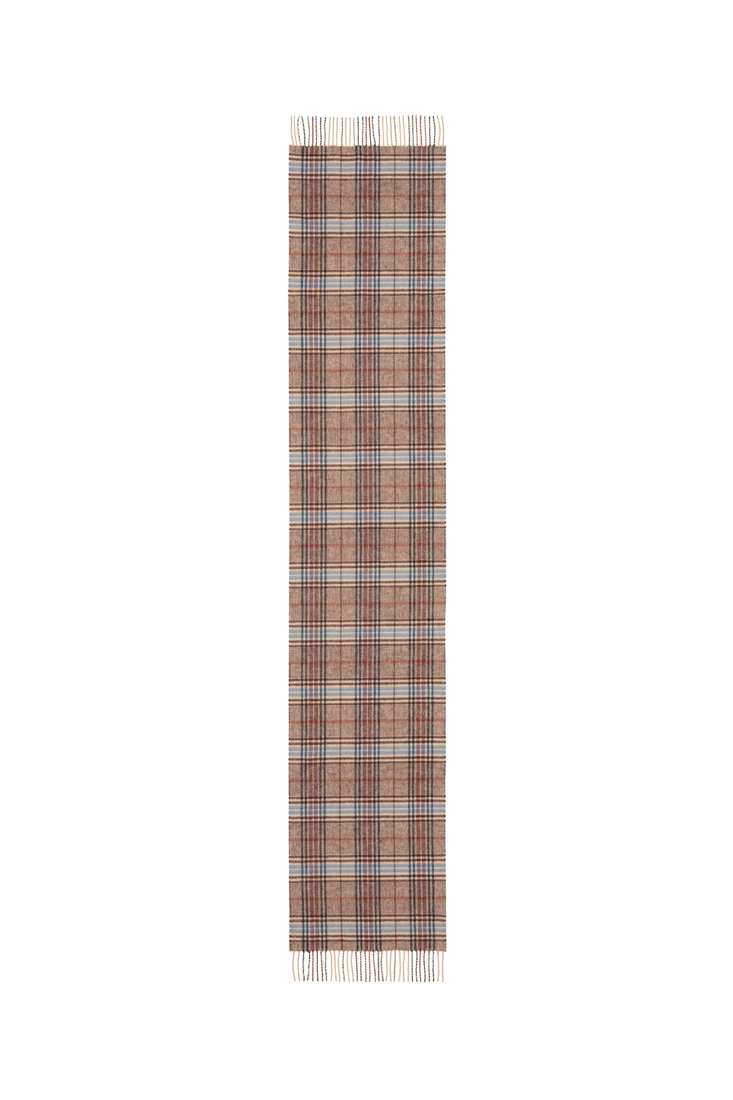 Johnstons of Elgin AW24 Woven Accessory Camel Tweed Check Merino Scarf WDC01797RU7504ONE