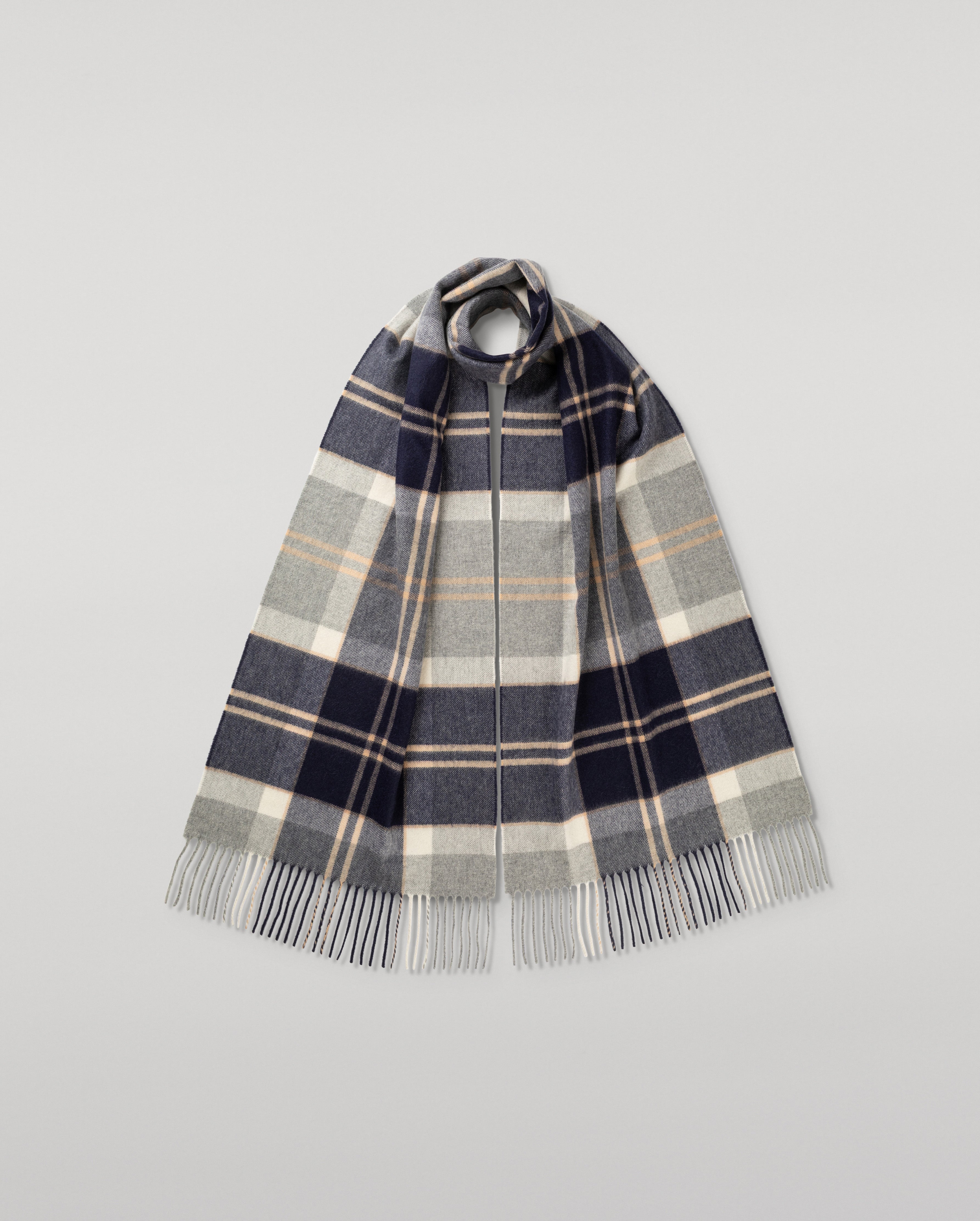 Silver Bannockbane Tartan Merino Wool Scarf