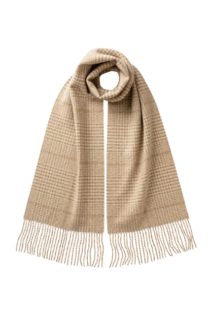 Johnstons of Elgin AW25 Woven Accessories Natural Tweed Glen Check Scarf WDC01923RU7651ONE