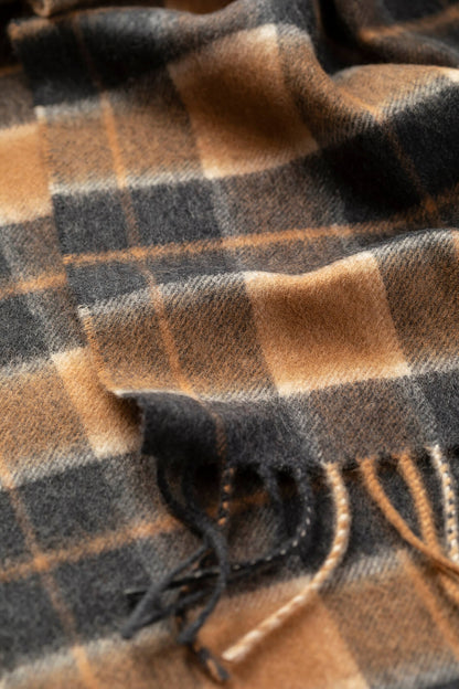 Johnstons of Elgin Vicuna  Windowpane Check Cashmere & Vicuña Scarf WV000013RU6366N/A