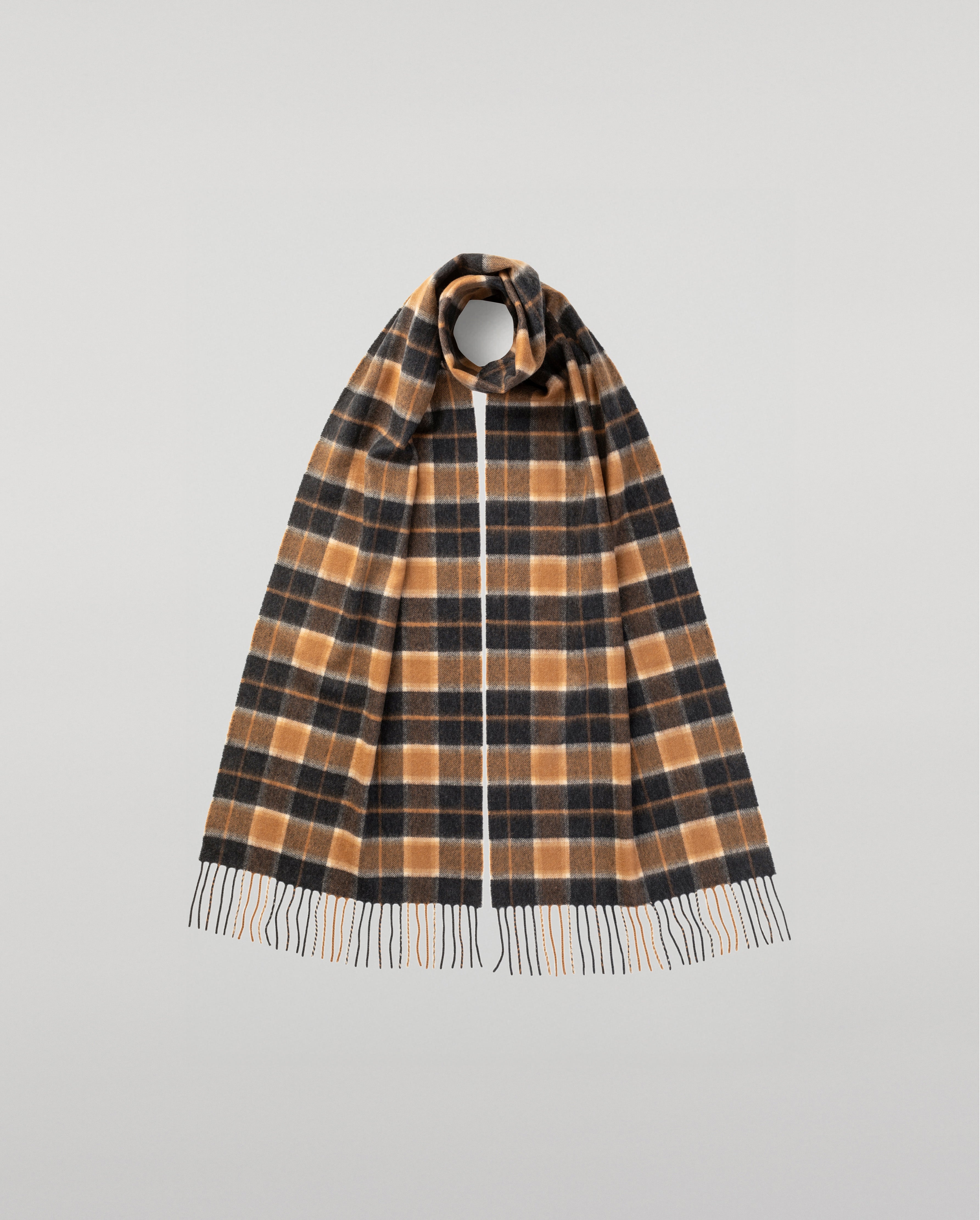 Windowpane Check Cashmere & Vicuña Scarf | Vicuña Accessories