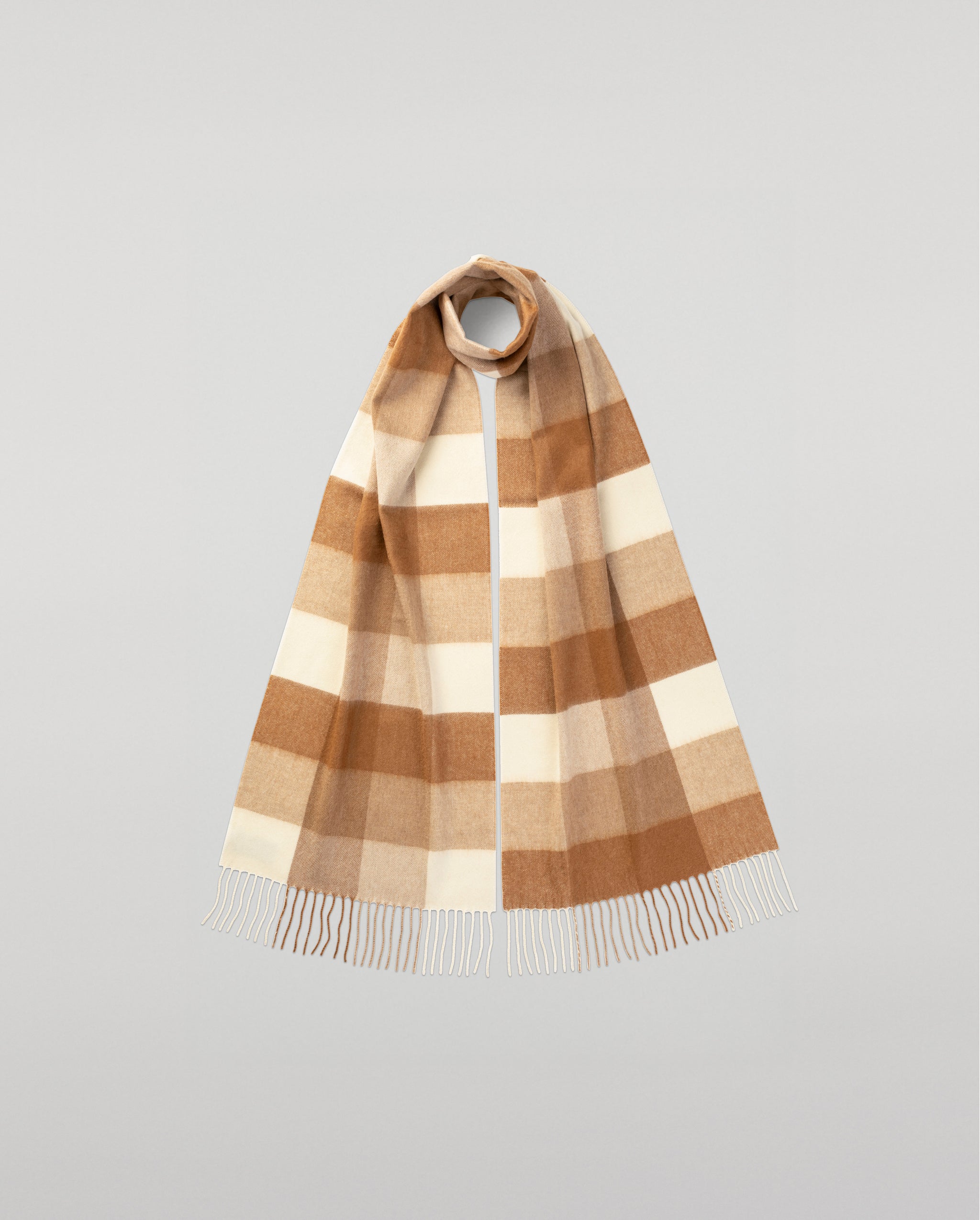 Block Check Cashmere & Vicuña Scarf
