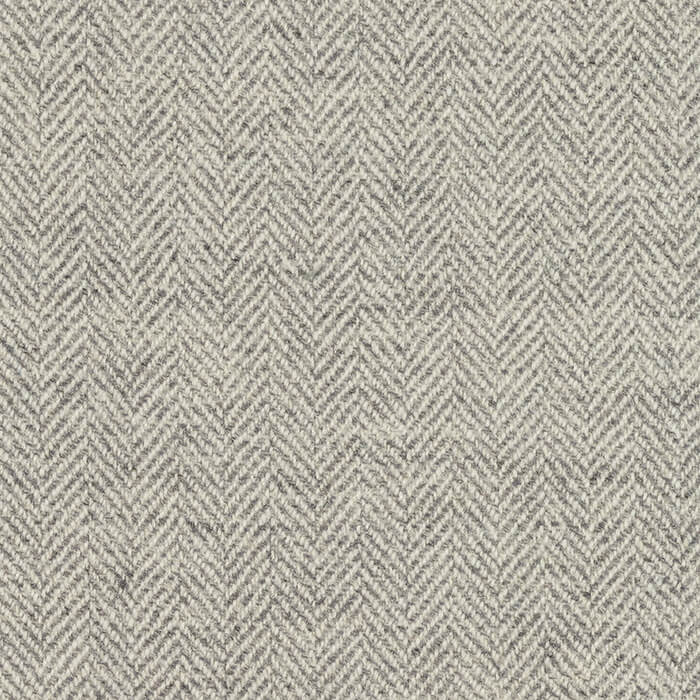 Johnstons of Elgin Astral Check Pure New Wool Fabric in Nickel Herringbone 550634853