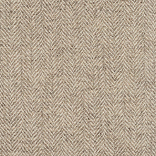 Johnstons of Elgin Astral Check Pure New Wool Fabric in Linseed Herringbone 550634848