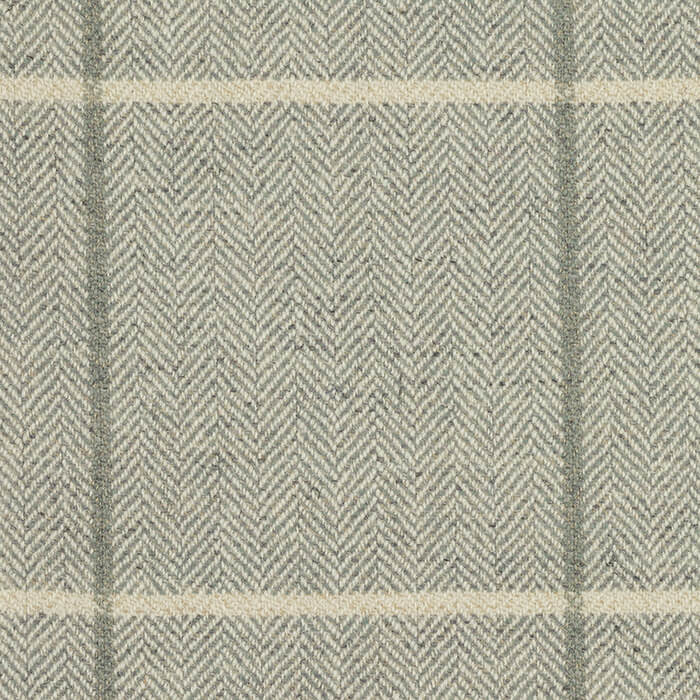 Johnstons of Elgin Astral Check Pure New Wool Fabric in Duck Egg Check 550634859