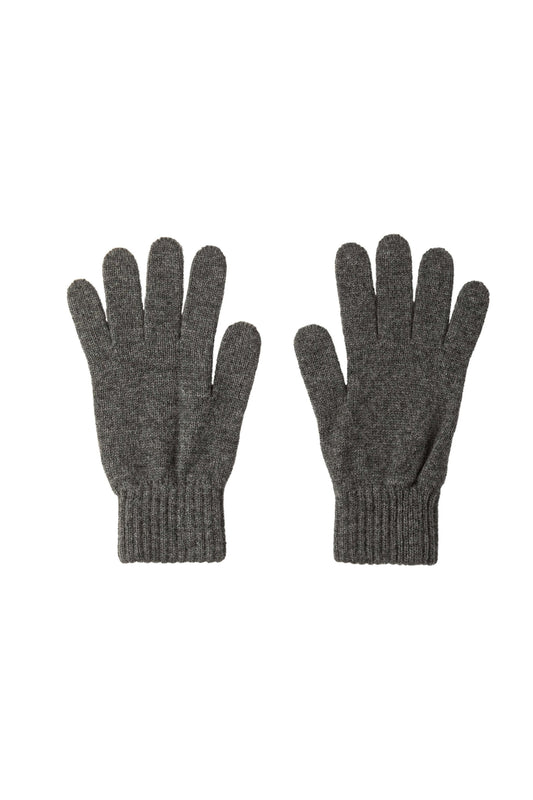 Johnstons of Elgin AW24 Knitted Accessory Carbon Grey Men's Cashmere Gloves HAY01001HA9866ONE