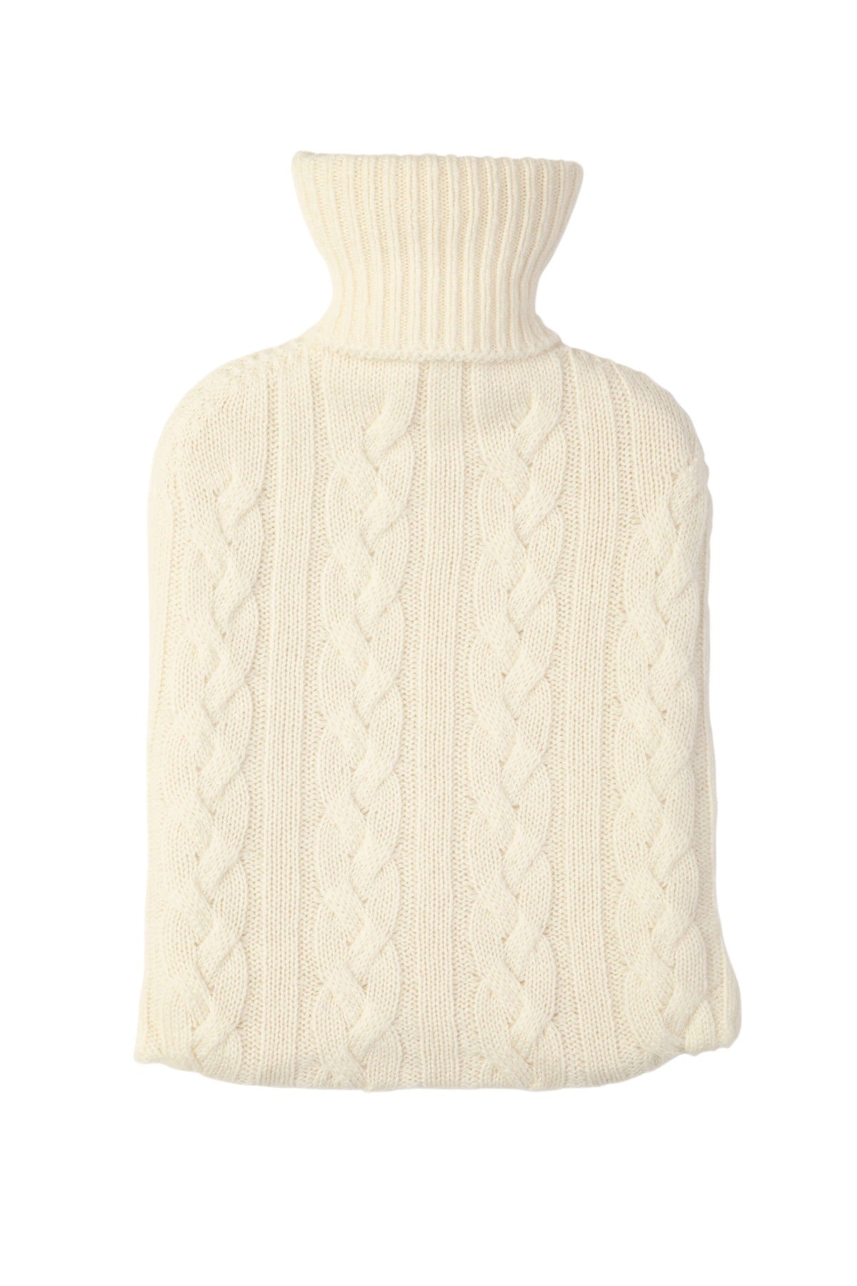 Johnstons of Elgin Cashmere Cable Hot Water Bottle Cover in Ecru White PA0000082276