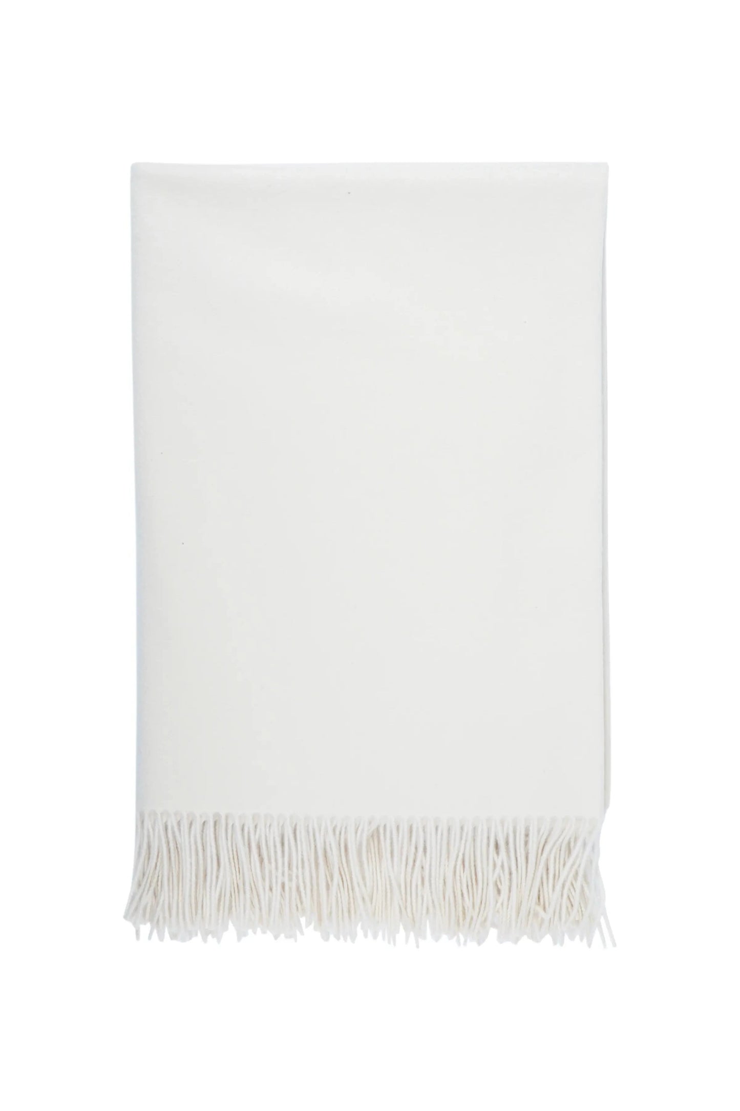 2025 Johnstons of Elgin Interiors Collection White Cashmere Throw on a white background  WA000055SA0000ONE