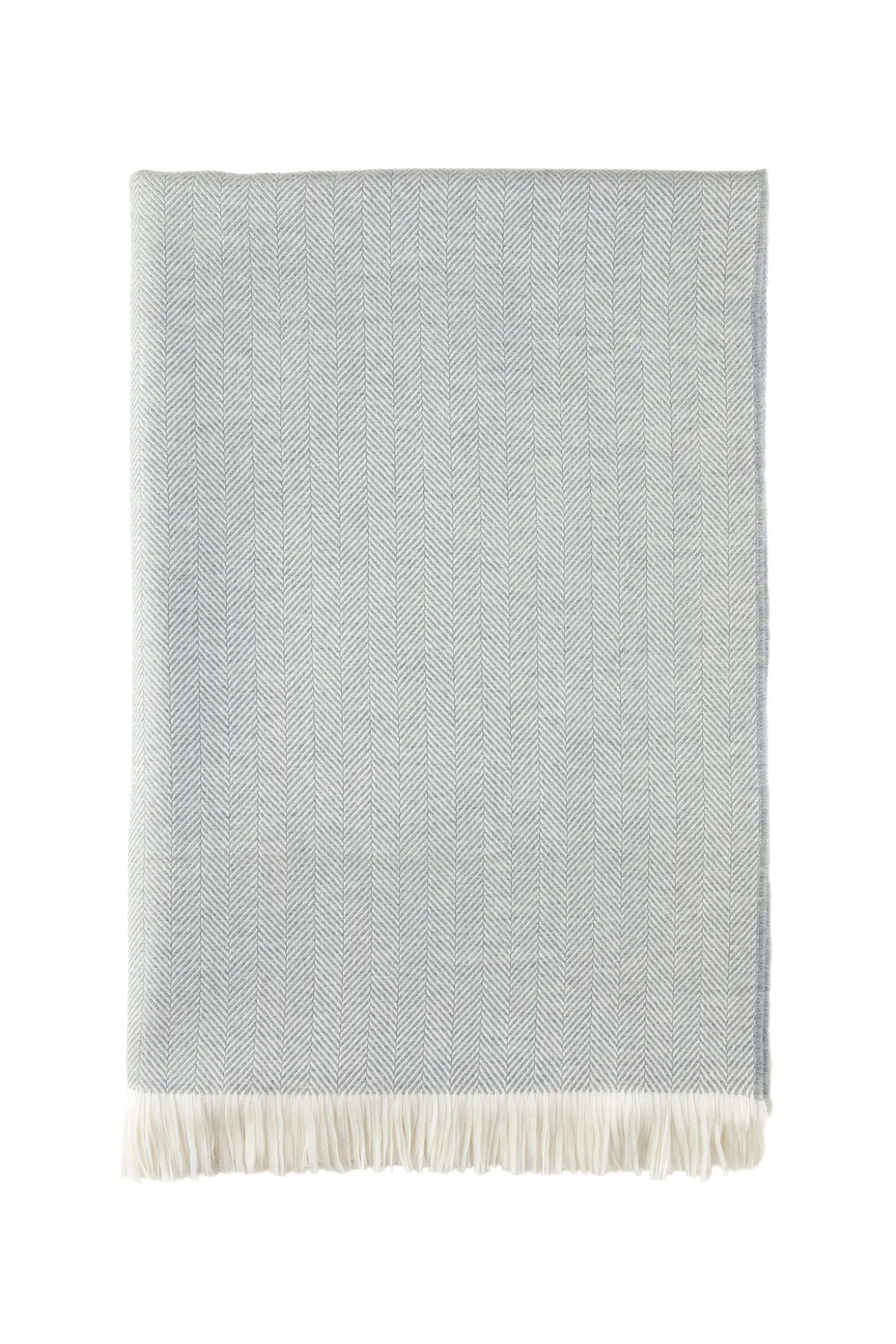 Mist Herringbone Merino Bed Throw