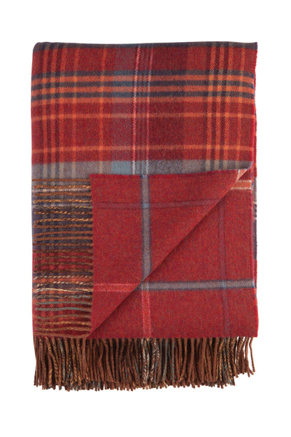 Johnstons of Elgin Blanket Collection Russet Plaid Double Face Lambswool Throw WD000021XU0335N/A